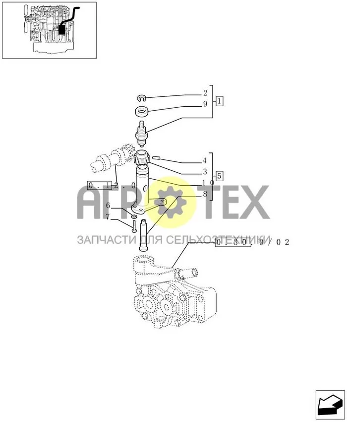 0.42.0/02 - TACHOMETER DRIVE - TIER 2 ENGINE (№6 на схеме)