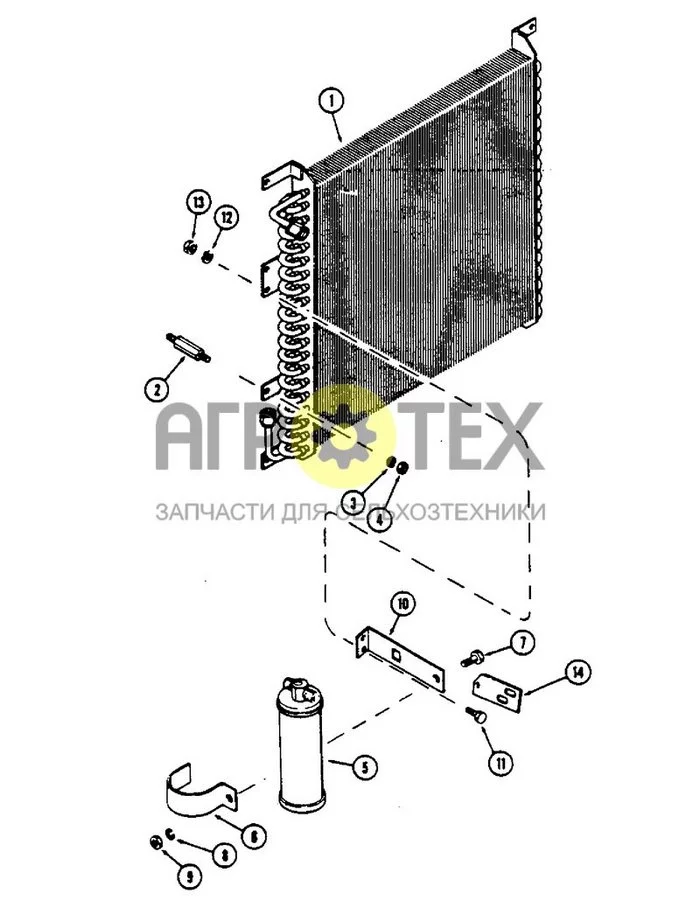 323A - AIR CONDITIONER, CONDENSER AND RECEIVER DRYER (№4 на схеме)