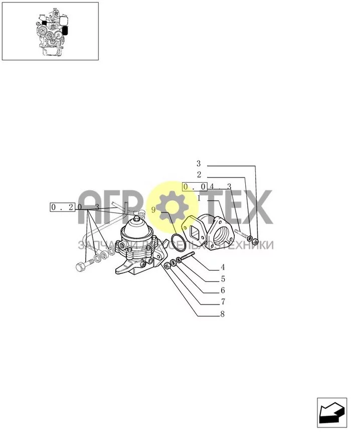 0.20.1 - ДВИГАТЕЛЬ, ТОПЛИВНЫЙ НАСОС (98467027) (№9 на схеме)