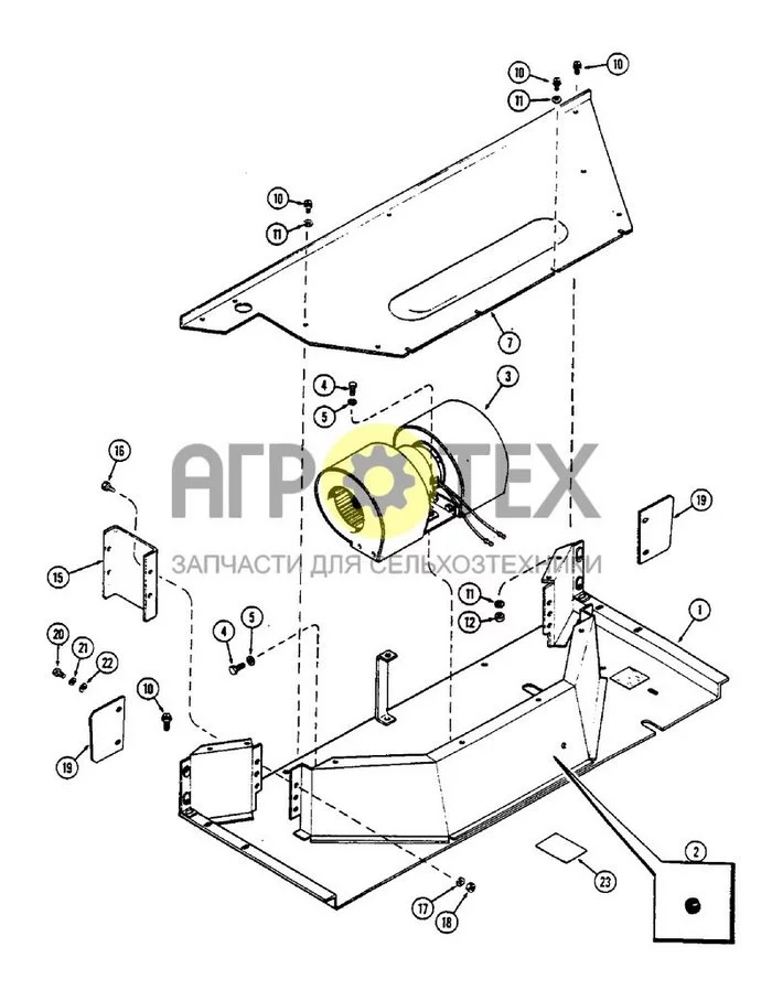 278 - CAB, PLENUM, WITHOUT HEATER OR AIR CONDITIONER, FIRST USED CAB SERIAL NUMBER 7814176 (№18 на схеме)