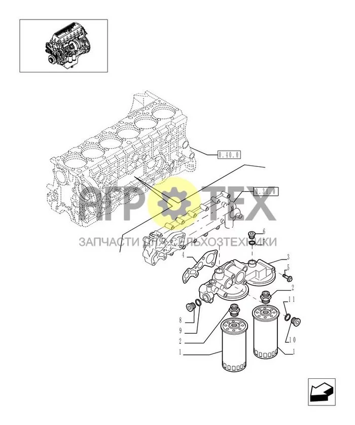 0.30.2[01] - МАСЛЯНЫЙ ФИЛЬТР ДВИГАТЕЛЯ (504091888 - 504069738) (№6 на схеме)