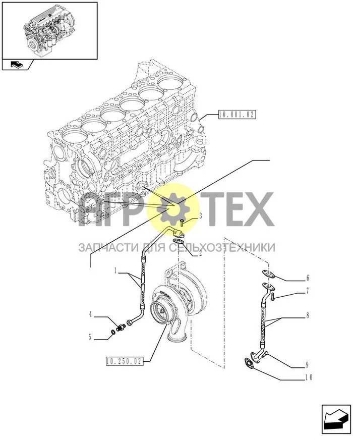 10.250.03 - ПАТРУБКИ ТУРБОНАДДУВА (504365741 - 504229509) (№8 на схеме)
