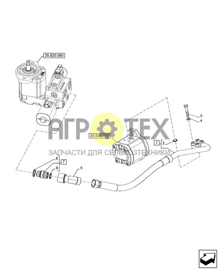 35.820.110 - VAR - 749772 - РЕВЕРСИВНЫЙ ВЕНТИЛЯТОР, РАДИАТОР, ГИДРАВЛИЧЕСКИЙ ТРУБОПРОВОД, НАСОС ; (Tech Type) FARMLIFT 633 (№6 на схеме)