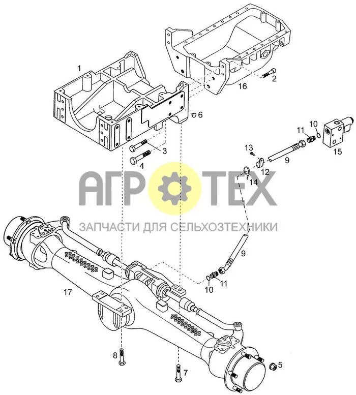 05-04[02] - FRONT AXLE SUPPORT / FRONT AXLE BUILT-IN / WHEEL NUTS (№13 на схеме)