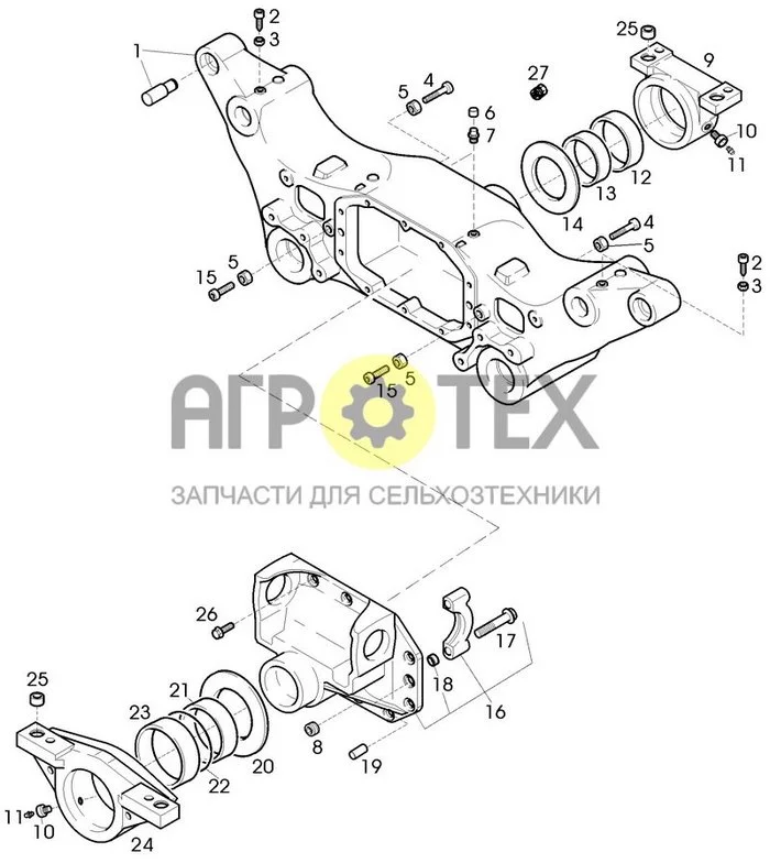 05-14[04] - FRONT AXLE HOUSING FOR SPRING-ACTIONED FRONT AXLES 'F,G' / CVX 1195, DBD100001----> (№11 на схеме)