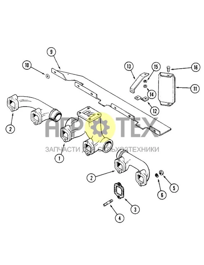 2-020 - EXHAUST MANIFOLD, 504BDTI DIESEL ENGINE (№14 на схеме)