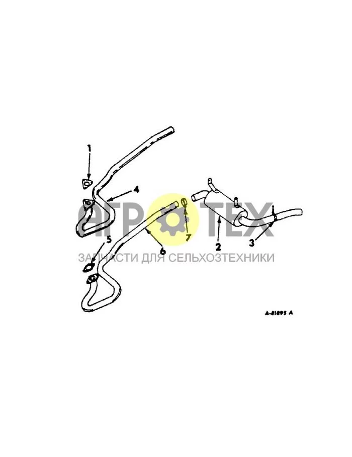 H-31[A] - ВЫХЛОПНАЯ СИСТЕМА, ПОДВЕСНАЯ, ДЛЯ ТРАКТОРОВ B-414 (№0 на схеме)