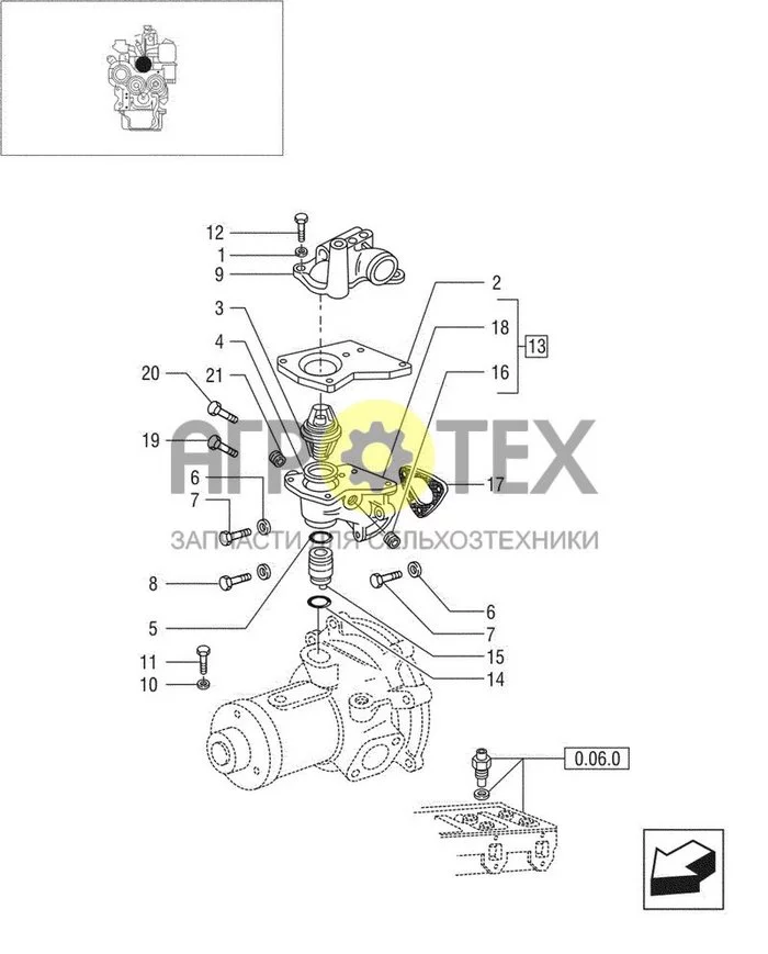 0.32.6/02[02] - THERMOSTAT COOLING SYSTEM - TIER 1 ENGINE (№5 на схеме)