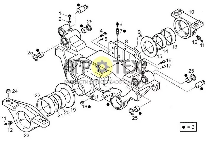 05-16[01] - FRONT AXLE HOUSING FOR SPRING-ACTIONED FRONT AXLE 'E' (№5 на схеме)
