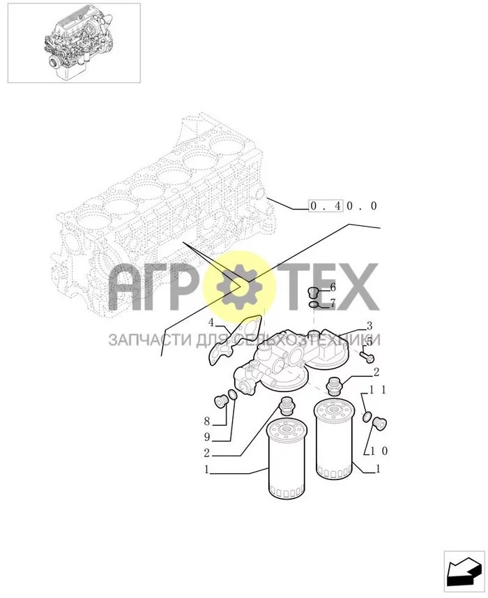 0.30.2[01] - МАСЛЯНЫЙ ФИЛЬТР ДВИГАТЕЛЯ (504091888 - 504069738) (№6 на схеме)