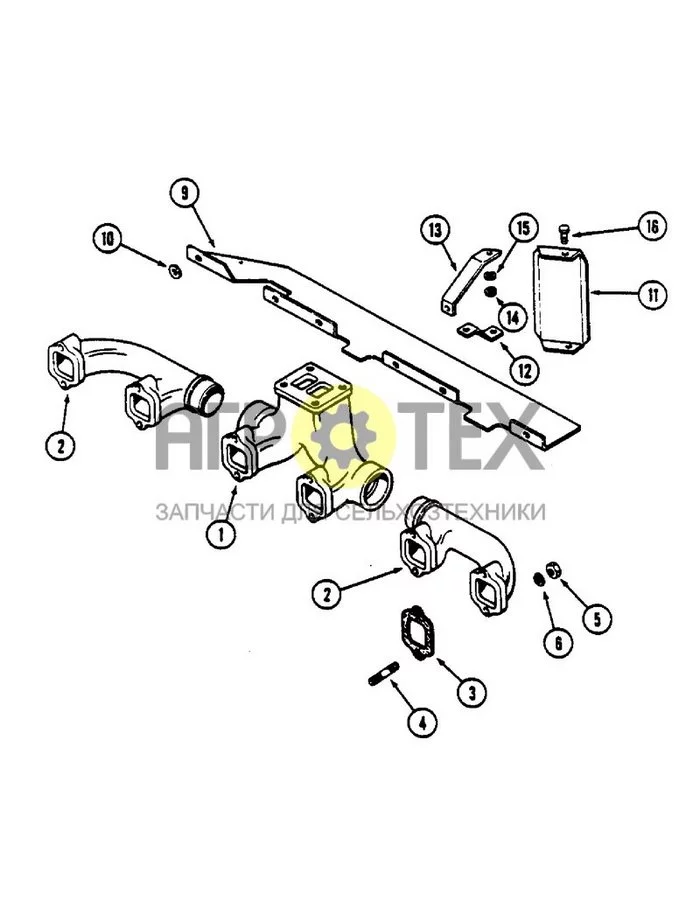 2-022 - EXHAUST MANIFOLD, 504BDTI DIESEL ENGINE (№14 на схеме)