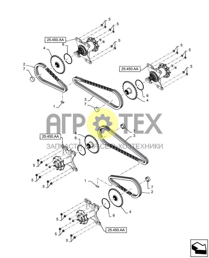 25.450.AC - ЦЕПЬ ПРИВОД (03-OCT-2016 & NEWER) ; (Var) 107W002B01, 108W002B01, 109W002B01, 113W002B02, 114W002B02, 120W002B01 (№5 на схеме)
