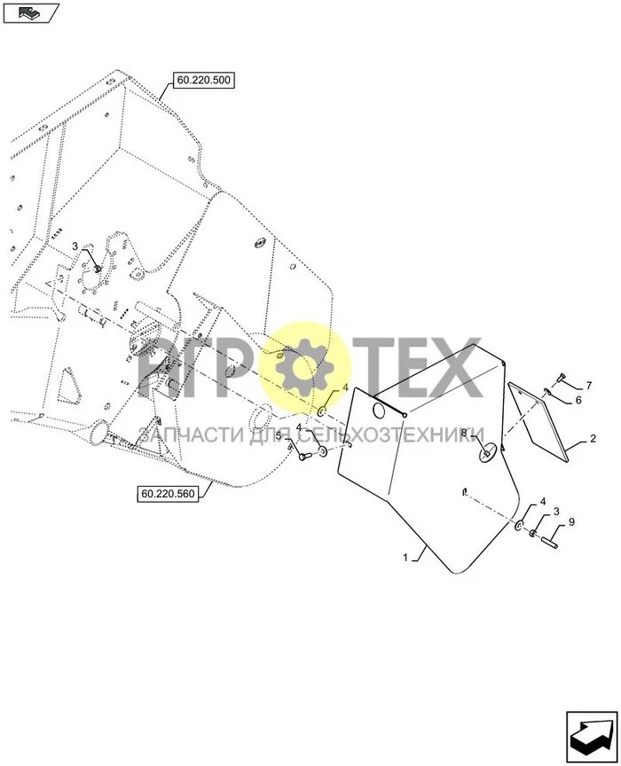60.220.590 - ПОДБОРЩИК, ОГРАЖДЕНИЕ ; (Tech Type) RB544 SilagePack HD (№7 на схеме)