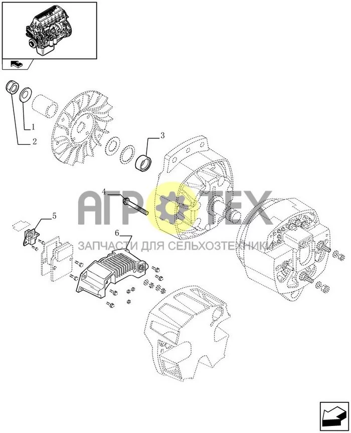 0.40.0/  A - ALTERNATOR -  COMPONENTS  (504073358) (№5 на схеме)