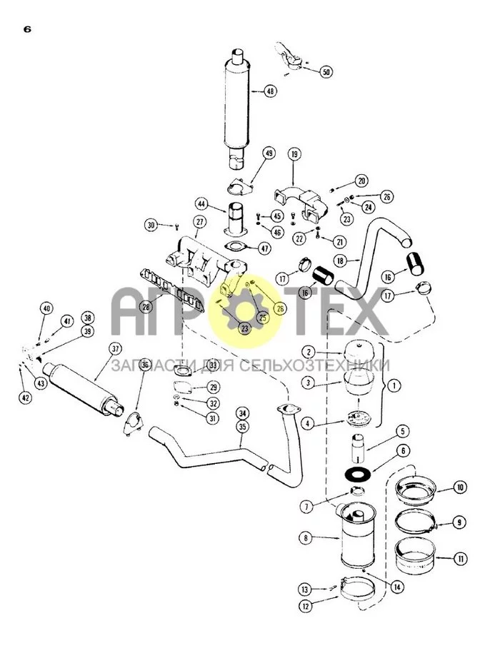 006 - AIR CLEANER-MANIFOLD-MUFFLER, 430, 148B, SPARK IGNITION ENGINE (№14 на схеме)