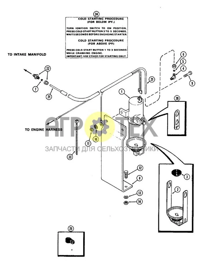 020 - ETHER STARTING KIT, 504BDT DIESEL ENGINE, FIRST USED ENGINE SERIAL NUMBER 2529467 (№11 на схеме)