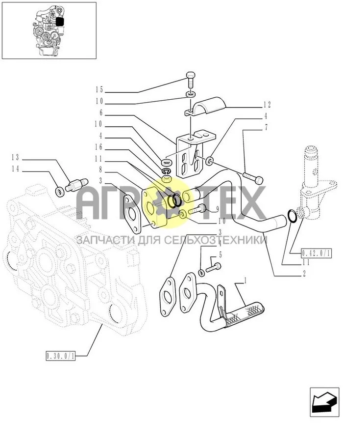 0.30.5/01 - ТРУБОПРОВОД ДЛЯ МОТОРНОГО МАСЛА (№15 на схеме)