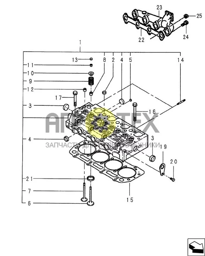 0.05.0 - ГОЛОВКА ЦИЛИНДРА (№25 на схеме)