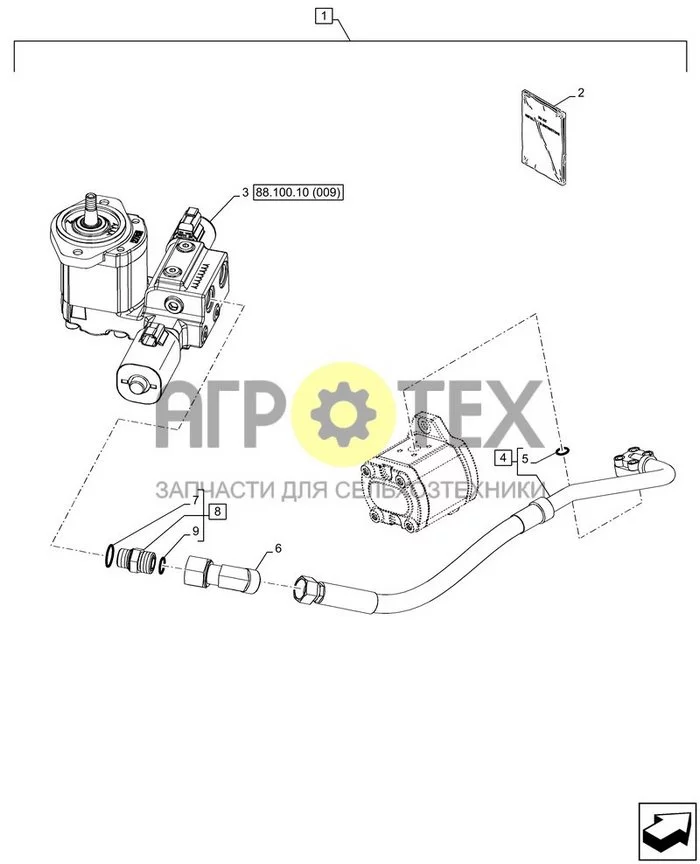 88.100.10[008] - DIA ДИЛЕРСКИЙ КОМПЛЕКТ, РЕВЕРСИВНЫЙ ВЕНТИЛЯТОР, РАДИАТОР, ГИДРАВЛИЧЕСКИЙ ТРУБОПРОВОД, НАСОС ; (Tech Type) FARMLIFT 633 (№7 на схеме)
