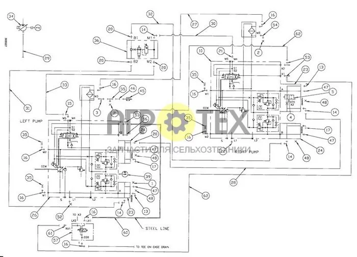 154 - HYDROSTATIC PUMP GROUP (№14 на схеме)