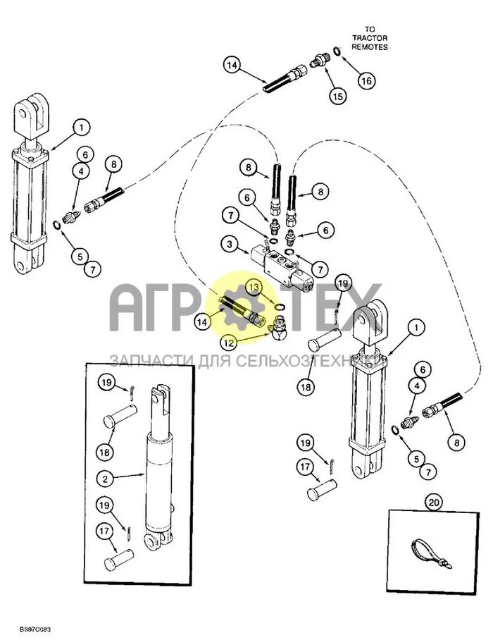 8-21A - ROW MARKER HYDRAULIC SYS, 6/11 ROW & 8/15 ROW SOLID ROW CROP 8  ROW W/22' ROW SPACING, SUGAR BEET (№16 на схеме)