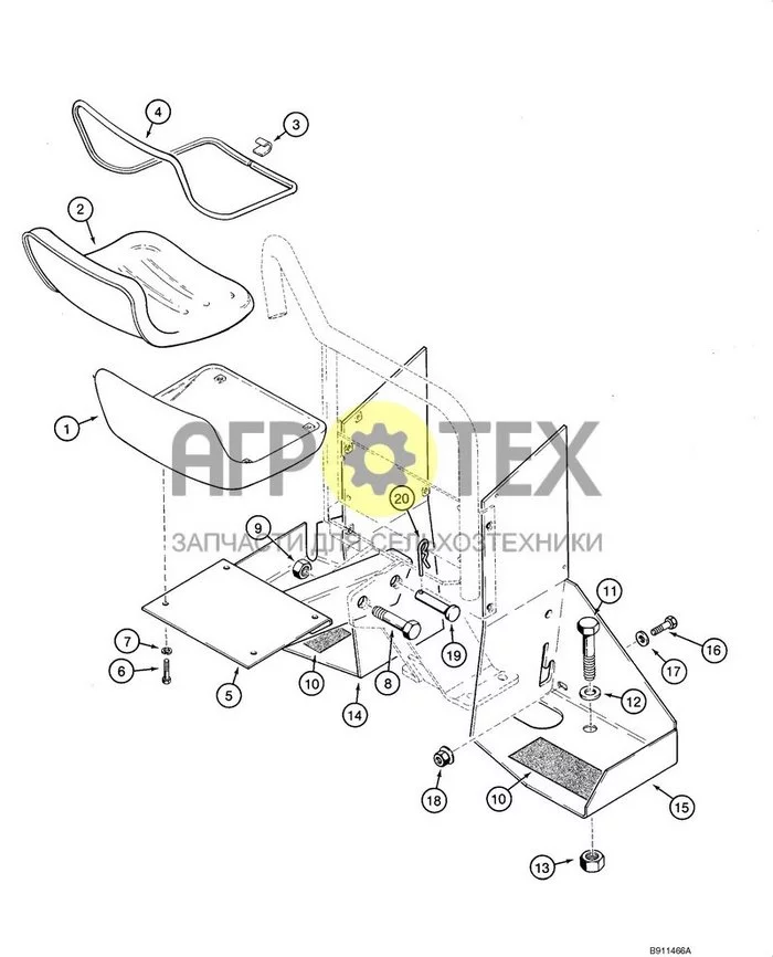 09-69 - BACKHOE - SEAT AND FOOT SHIELDS (D125) (№18 на схеме)