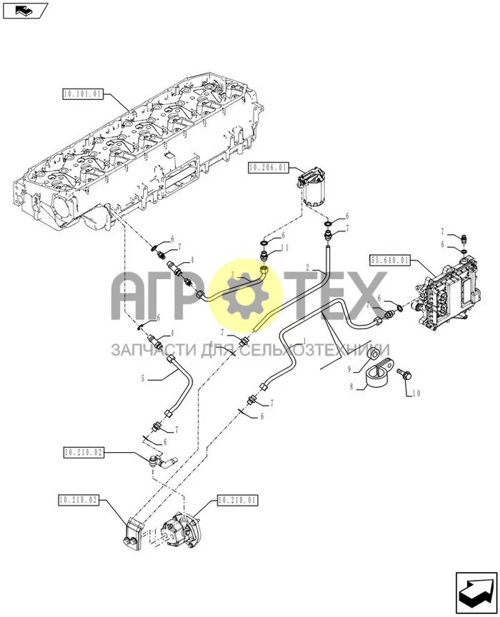 10.218.01 - ТРУБОПРОВОД ДЛЯ ПОДАЧИ ТОПЛИВА (504146544-504057183-504057137-504057152-504057157) (№10 на схеме)