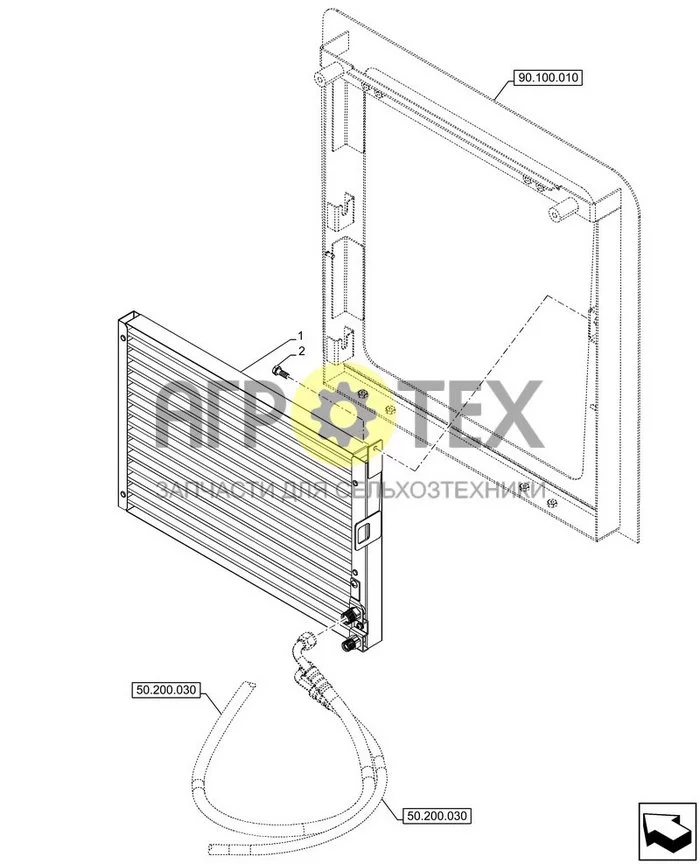 50.200.040 - VAR - 749193 - КОНДИЦИОНЕР, КОНДЕНСАТОР ; (Tech Type) FARMLIFT 633 (№2 на схеме)