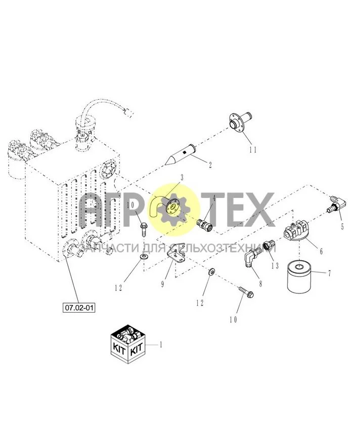 07.02[2] - КОМПЛЕКТ ВСПОМОГАТЕЛЬНЫХ ГИДРАВЛИЧЕСКИХ ФИЛЬТРОВ (№12 на схеме)