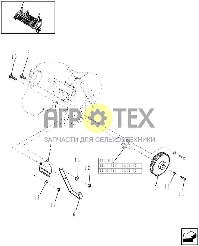 13.407 - 1.8M & 2M WIDE PICKUP, STUFFER FEEDER MOUNTING, NORTH AMERICA (№13 на схеме)