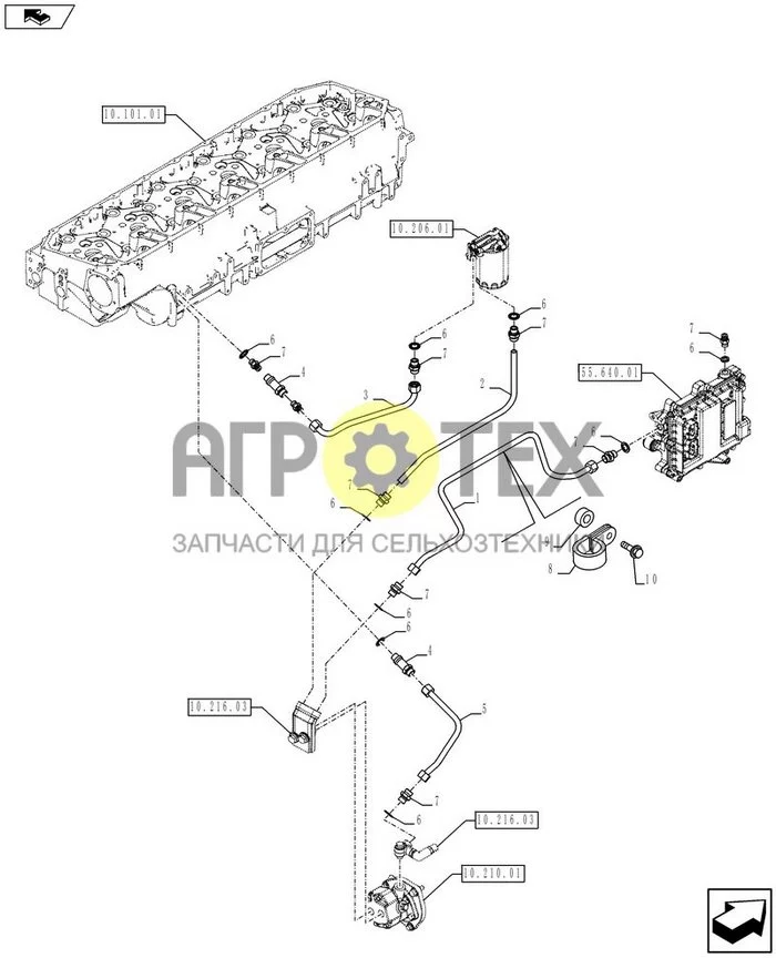 10.218.01 - ТОПЛИВОПРОВОДЫ И СОПУТСТВУЮЩИЕ ДЕТАЛИ (5801375952 - 504146544 - 504057152 - 5801375927 - 504057183) (№5 на схеме)