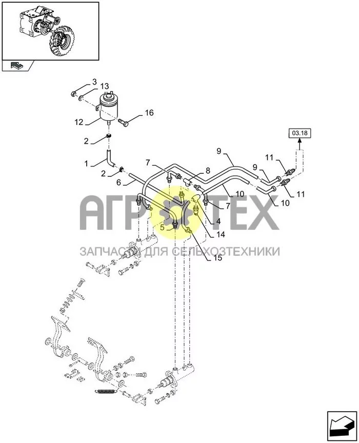 03.16A[01] - CIRCUIT FOR HYDRAULIC BRAKES - D306 (№16 на схеме)