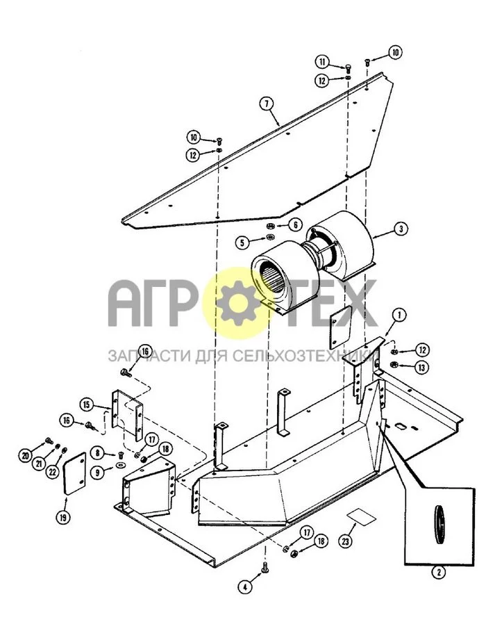 292 - CAB, PLENUM, WITHOUT HEATER OR AIR CONDITIONER, USED PRIOR TO CAB SERIAL NUMBER 7814176 (№6 на схеме)