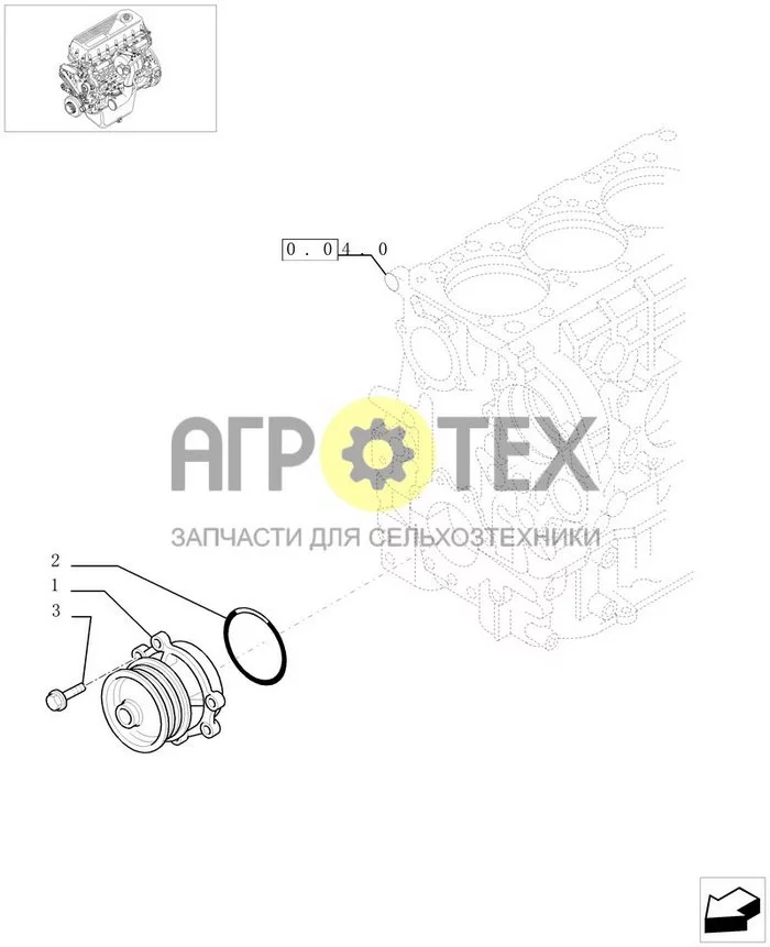 0.32.0[01] - WATER PUMP & RELATED PARTS (99468768) (№2 на схеме)