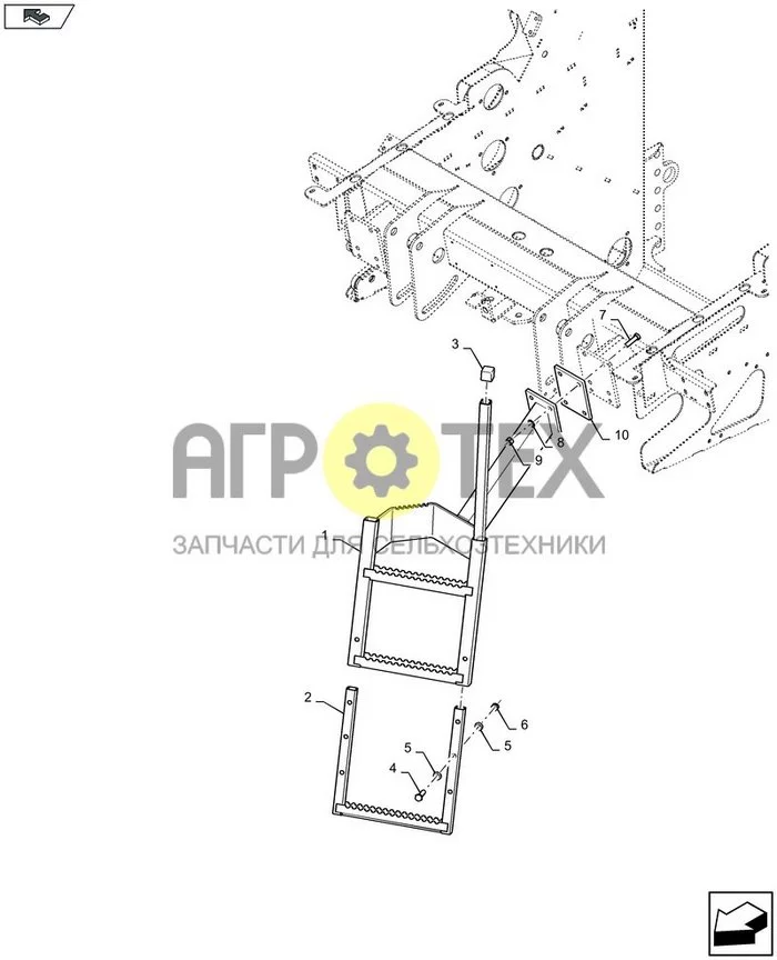 39.110.080 - ЛЕСТНИЦА, ТОЛЬКО ДЛЯ НЕСЪЕМНОЙ СЦЕПКИ ; (Tech Type) RB544 SilagePack HD (№5 на схеме)