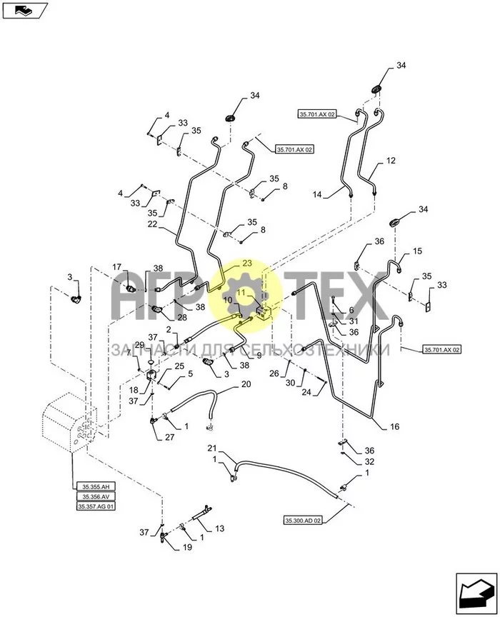 35.701.AX [01] - ПОДКЛЮЧЕНИЕ КЛАПАНА ПОГРУЗЧИКА (№37 на схеме)