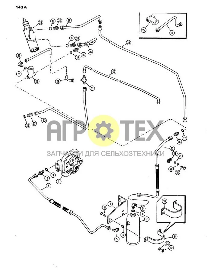 143A - СИСТЕМА РУЛЕВОГО УПРАВЛЕНИЯ И ТОРМОЗНЫХ КЛАПАНОВ, ГИДРАВЛИЧЕСКИЕ ТОРМОЗА С ПЕРЕКЛЮЧЕНИЕМ МОЩНОСТИ, ПЕРВЫЙ ПОДЕРЖАННЫЙ ТРАКТОР, АРТИКУЛ 8693001 (№12 на схеме)