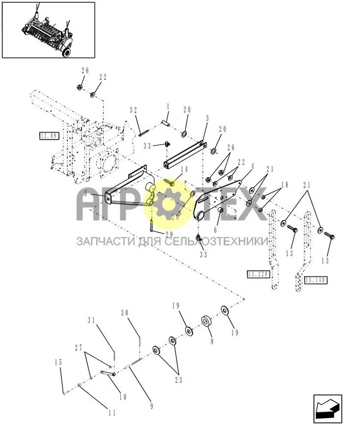 13.800[1] - STANDARD PICKUP, MECHANICAL PICKUP LIFT WITH TWO PIECE HANDLE (№22 на схеме)