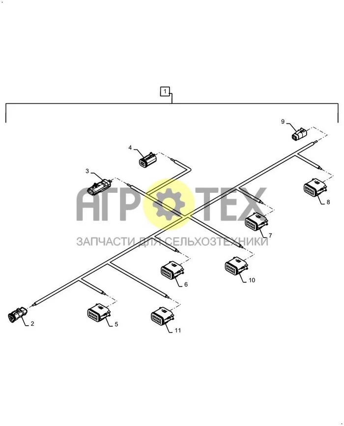 55.015.AB[14] - ЖГУТ ПРОВОДОВ, ЛЕВ., УПРАВЛЕНИЕ ; (Var) P55B02EB, P55C02EB (№2 на схеме)