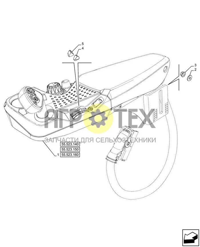 55.523.130 - VAR - 390021 - ПОДЛОКОТНИК ; (Var) 390021371 ; (Tech Type) LUXXUM 110 (№3 на схеме)