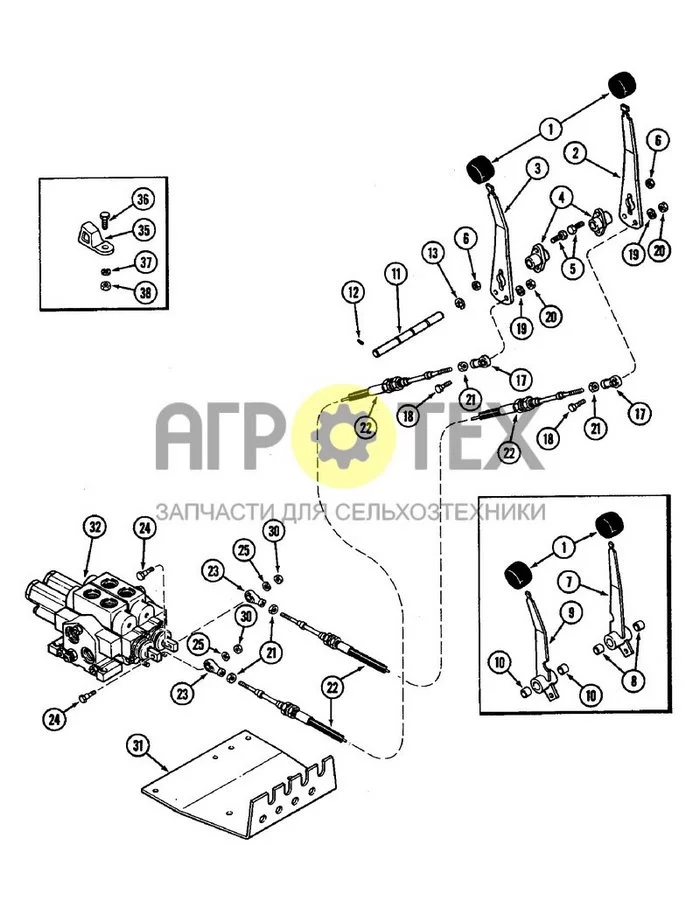 8-286 - REMOTE HYDRAULIC CONTROLS, TWO CIRCUIT SYSTEM (№20 на схеме)