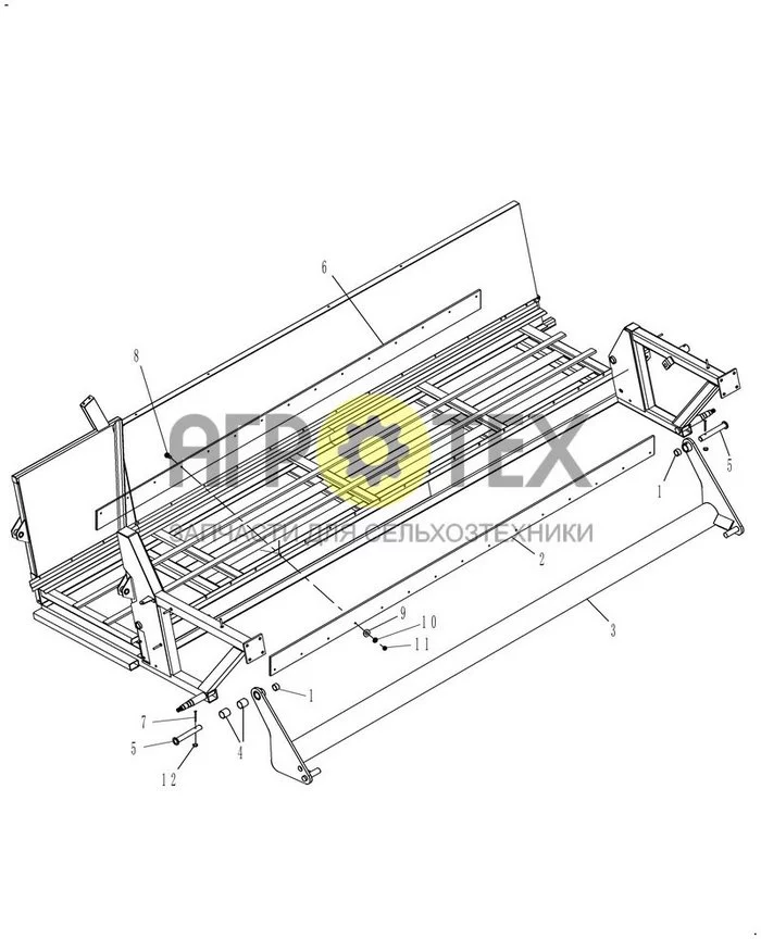 60.220.01[02] - CURTAIN, 12 FT PICKUP LIFTER ASSY (№11 на схеме)