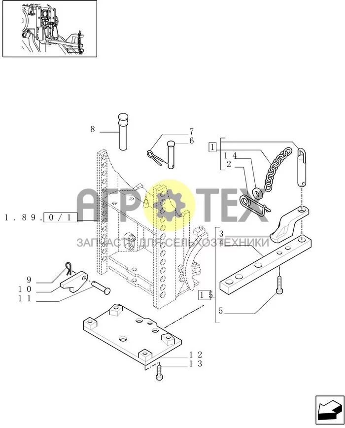 1.89.0/05 - (VAR.907) TOW-BAR CATEGORY 'A' TOW HOOK 33 MM. (№2 на схеме)