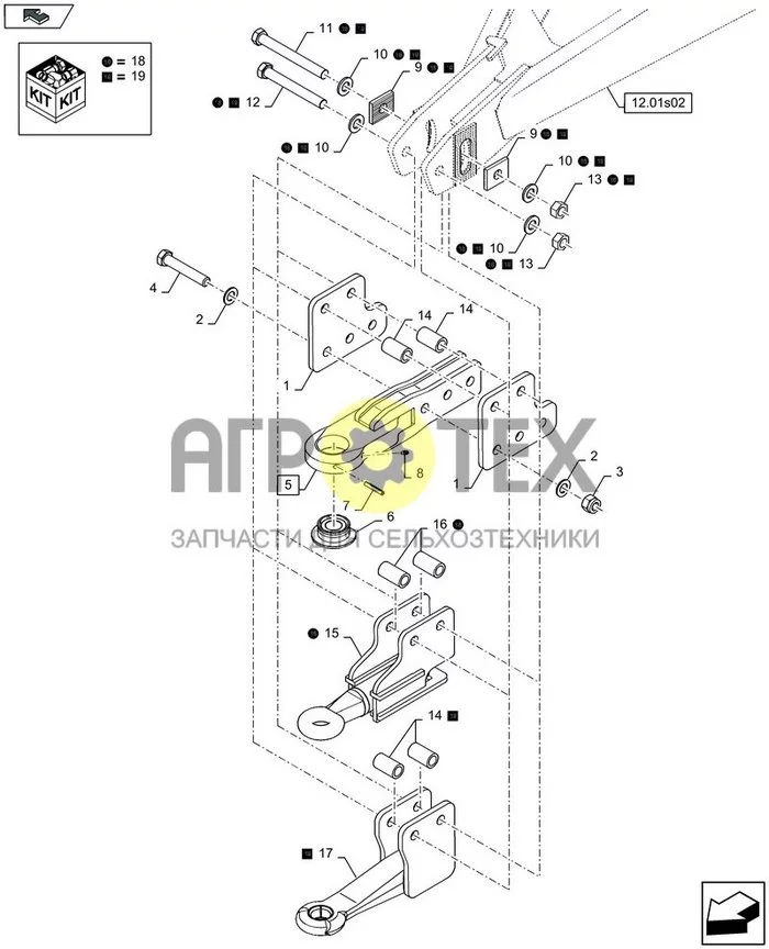 12.02[02] - БУКСИРНЫЙ КРЮК; (Технический тип) RB344, перерезанный RB344; (SN сломан) После 7366 (№7 на схеме)