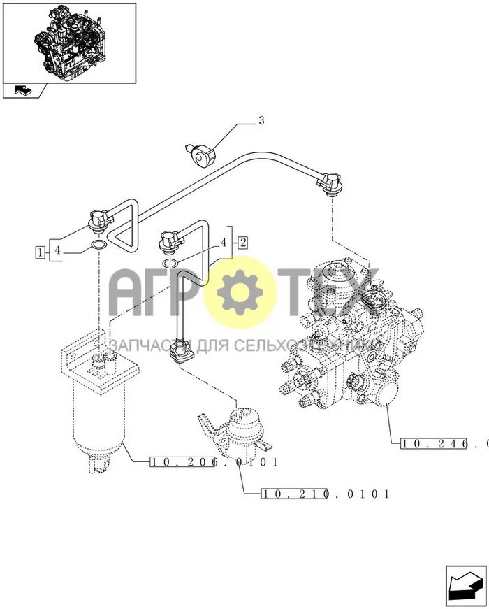 10.218.0402 - ТРУБОПРОВОД ПОДАЧИ ТОПЛИВА (№4 на схеме)