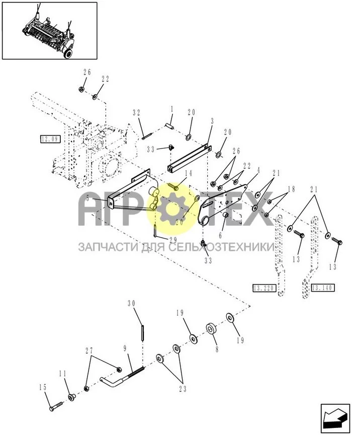 13.800[2] - STANDARD PICKUP, MECHANICAL PICKUP LIFT WITH ONE PIECE HANDLE (№22 на схеме)