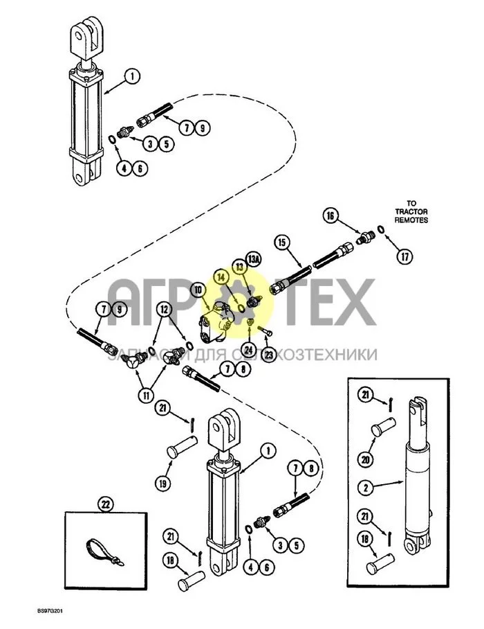 8-010 - ROW MARKER HYDRAULIC SYSTEM, PLATE MOUNTED, ALL ROW SIZES (№24 на схеме)