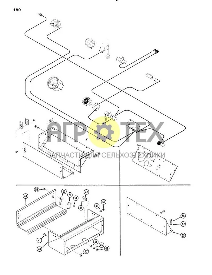 180 - INSTRUMENTS, COMPARTMENT & PANEL, SAFETY GAUGES, REAR PANEL OR FUEL TANK, G OR H, J OR K, L (№46 на схеме)