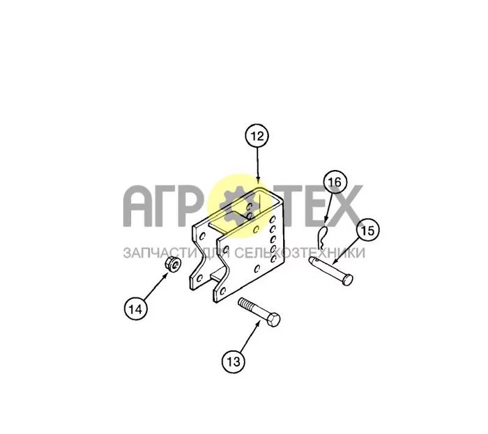 75.100.07 - КУЛЬТИВАТОР, СОЕДИНЕНИЕ, КРОНШТЕЙН (№14 на схеме)