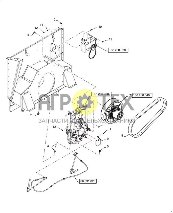 66.260.010 - РЕДУКТОР, РОТОР, МОНТАЖНЫЙ КРЕПЕЖ (№5 на схеме)